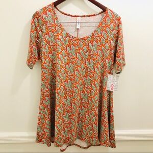 NWT Lularoe Perfect T Small Leaves green orange t-shirt top